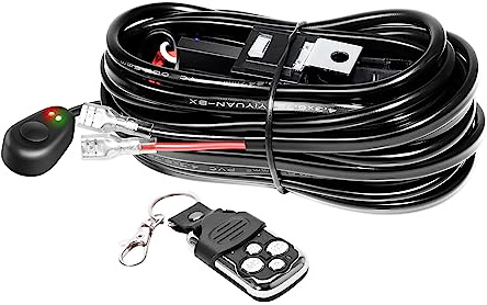 SKYWORLD Kit Faisceau de câblage à Distance 40 A 12 V DC pour Relais de lumière LED Fusible on-Off-stroboscopique Flash One Lead Work Light Faisceau de câblage