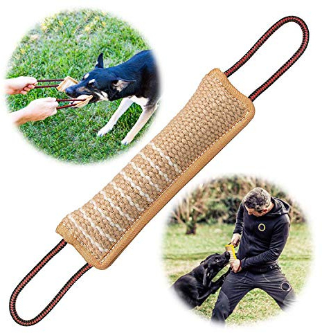 Hundbita tug leksak, interaktiv leksak för hundar, 2 handtag, extra tuff, hållbara, interaktiva leksaker för medelstora till stora hundar, tuggleksaker bäst för krig, hämtning och valpträning