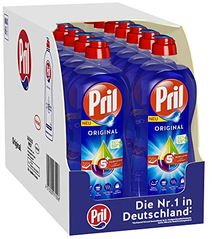 Pril 5 Plus Original, Handgeschirrspülmittel, (14 x 675 ml) mit selbstaktiver Fettlösekraft