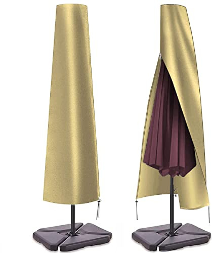 PATIO PLUS Housse pour parasol de jardin, 190 x 25 x 50 cm, imperméable, tissu Oxford 600D, revêtement en PVC, beige