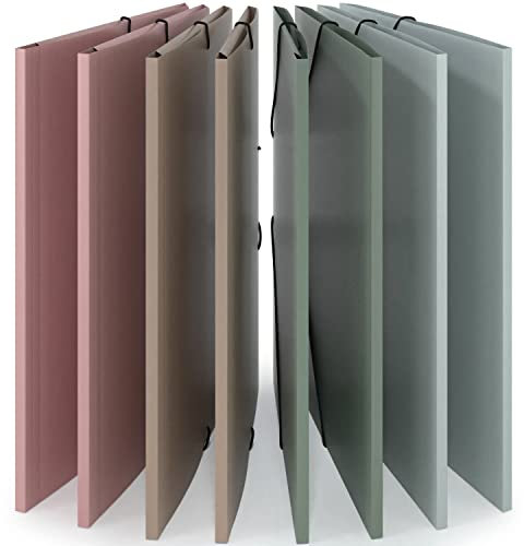 ACROPAQ - 8 x Eckspannermappe A4 - Sammelmappe A4, Bis zu 200 Seiten, Erde, Farbkollektion 'Natur' - Heftmappe, Jurismappe, Schnellhefter