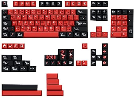 DYLormah Goddess Keycap Japanese Red Black 142 Keys Cherry Profile PBT 5 Side DYE Sublimation for GH60 GK61 GK64 68 75 84 87 96 980 104 108