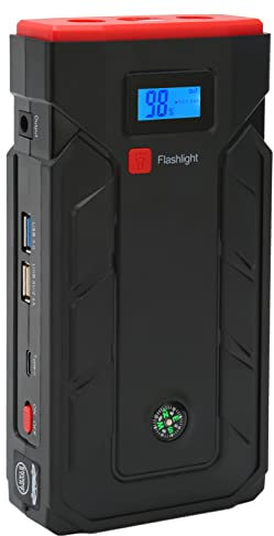 Autobatterie Starter, 2000A Peak 12V Auto Auto Starthilfe Power Pack, 20000mAh Tragbares Power Bank Ladegerät, Autobatterie Booster Pack für Bis zu 10L Gas- und 6L Dieselmotoren