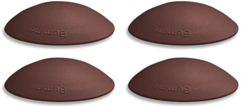 Bumms Türstopper für Boden und Wand Braun selbstklebend ohne bohren [4 Stück] - Ø 60 mm - Wandpuffer für Wandschutz aus Gummi - Türpuffer für Türanschlag, Türgriffschutz bei Wänden