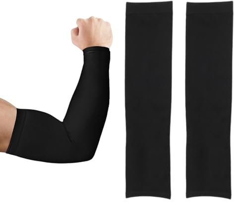 Manicotto Braccio UV Protezione Manicotti di Ghiaccio, Elastica, Traspirante, Antiscivolo, Resistente al Pilling, Manicotti Compressione Braccia per Donna Uomo, Manicotto Braccio UV 1 Paio