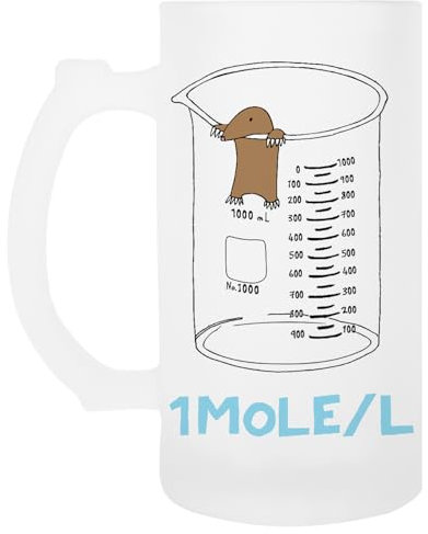 OLDRYTEE Chimica 1 Mole Per Litro Per Boccale Trasparente Con Manico In Vetro Per Birra