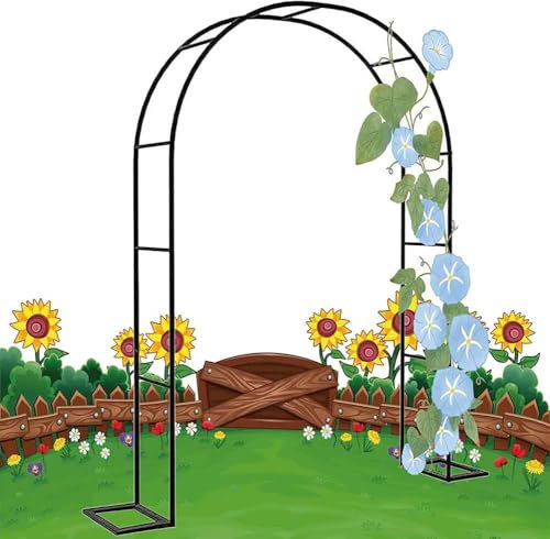 MISKYN Arco for Plantas De Metal for Rosal Trepador, Marco De Soporte De Jardín con Base, Arco Jardin Exterior, Negro 140X230cm 180X230cm 300X230cm,Verde,W3.5M*H2.2M