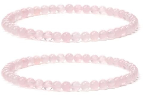 Landorilo 4mm Armband Damen,Echten Naturstein Perlen, 44 Natursteinarten | Perlenarmband, Heilstein Edelstein Armbänder, Glücksarmband, Personalisierte Geschenke, Inklusive Ersatzperlen