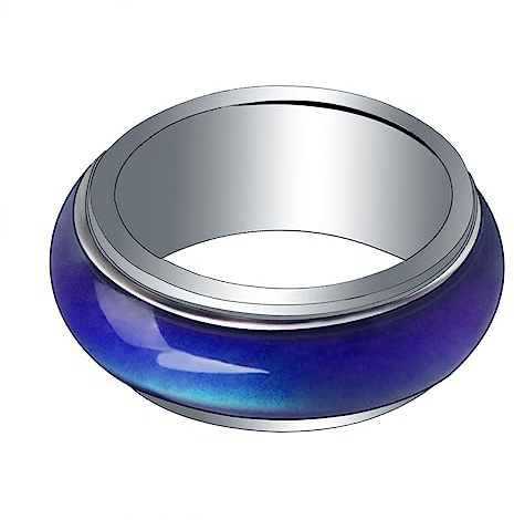 WESIEVYA Farbwechsel Stimmungsring 8mm Kupfer Temperatursensitiv Für Frauen Kinder Stimmungsspiegler Schmuck