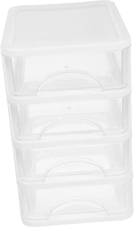 NUOBESTY Organisateur de Bureau Tiroirs en Plastique Blanc Léger et Facile à Ranger pour Papeterie et Règles, Décoration Maison