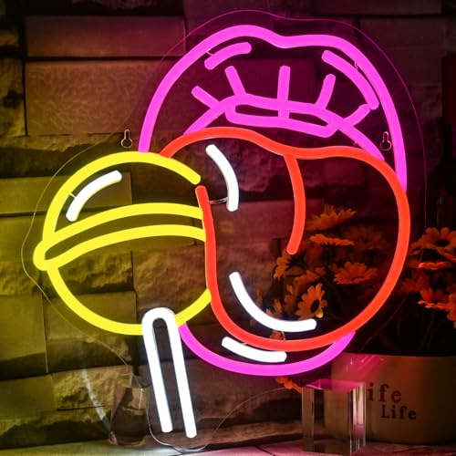 VYXIN Zungenbonbon Neon Sign für Wanddekoration, LED Sign Für Süßwarenläden, Man Cave, Schlafzimmer, Partys, Hochzeiten Und Dekorationen für Lollishop