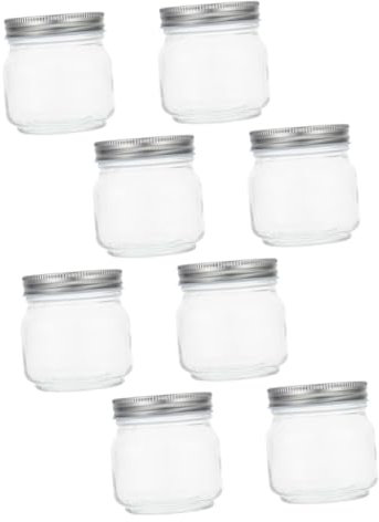 Cabilock 8pièces Lot De Petits Pots à Confiture Vides Avec Couvercles Bocaux Verre Hermétiques Pour Gelée Contenants De Rangement Multi-usages