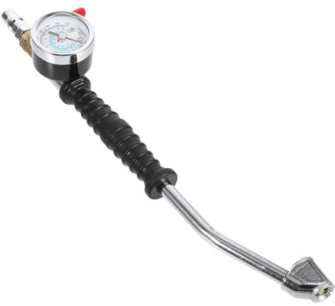 SOLUSTRE Automobil Reifenfüllventil Mit Integriertem Manometer Robustes Material Ergonomischer Griff Für Schnelles Und Präzises Aufpumpen Von Pkw Großen Fahrzeugreifen Langlebiger Autoreife