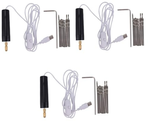 NUOBESTY 3 Set Mini Trapano Elettrico Piccolo Usb Senza Fili Manuale Del Trapano A Mano Rotante Punte Da Trapano Per Chiodi Trapano Artigianale Carica Nero Acciaio 15 Pezzi * 3