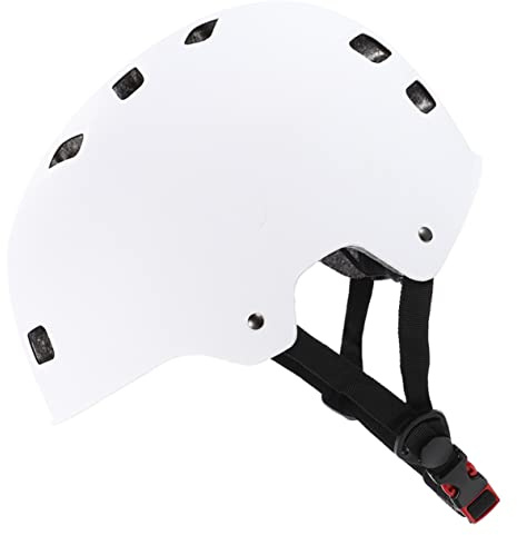 Gatuida Casque Garçon Fille Skateboard Blanc Protection Vélo Roller Trottinette Coque Résistante avec Aération pour Sport Extérieur