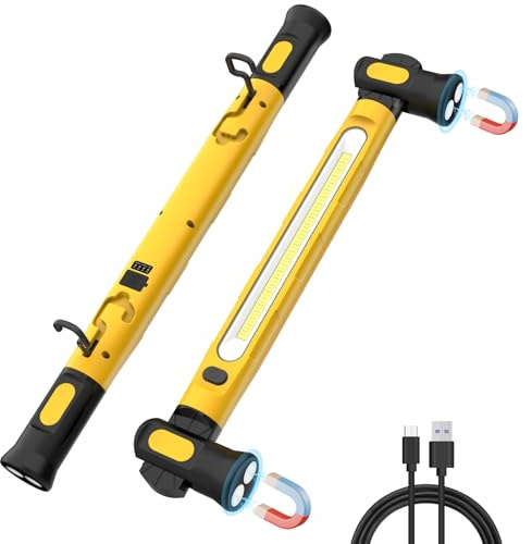 ERAY Magnetic LED Work Light Bar, 6000mAh /3000LM Rechargeable Inspection Lamp - 3 Color Modes 360° Adjustable USB Output IP55 Waterproof, Car Repairing Inspection Garage Workshop Emergency