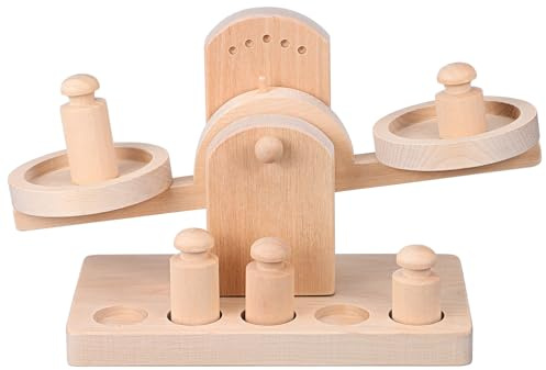 Gogogmee Holz balancewaage für Pädagogisches Lernspielzeug Glatte Oberfläche Sicher und Langlebig Fördert Kreativität Vorstellungskraft Aufmerksamkeit und Hand Auge koordination Geschenk