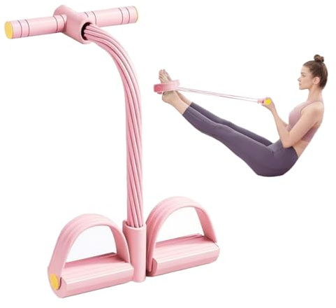 Ruayia Bauchtrainer, Pedal Zugseil Körper, Sit-Up Trainingsgeräte Bodybuilding Expander, 6 Tubes Gummi Elastische Zugseil, Bauchtrainer für Zuhause, Yoga, Fitness