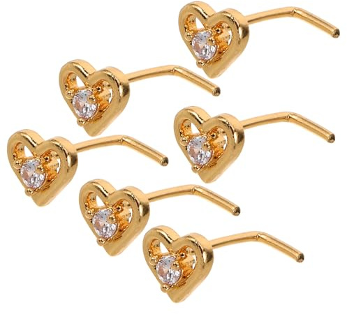 ifundom 6 Piezas De Aro Nasal Con Forma De Corazón Y Gancho Torcido Para Halloween Aros Para La Nariz Con Forma De Corazón Piercings Africanos Para El Tabique Nasal Piercings Para El