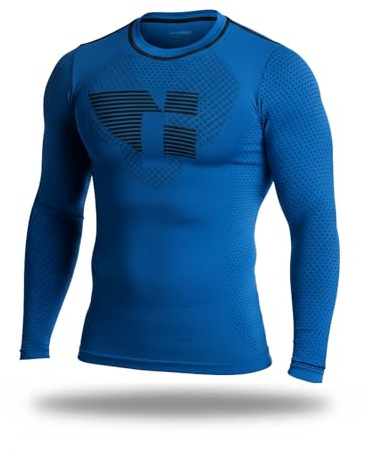Camiseta térmica de compresión Unisex Manga Larga para Running | 95% poliéster Air Soft Plus, 5% elastano, tejido térmico, transpirable y de secado rápido para ciclismo