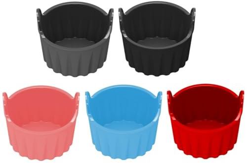 UTTASU Lot de 6 ramequins en silicone pour friteuse à air, muffins, cupcakes, œufs pochés, résistants à la chaleur, anti-adhésifs, faciles à nettoyer