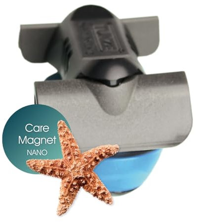 Tunze Care Magnet Nano I Aquarienreiniger für 6-10mm Glasstärke I schlanker Scheibenreiniger mit abgerundeten Kunststoffklingen I Algenmagnet mit stark minimierter Kratzgefahr I Aquariumglas-Reiniger