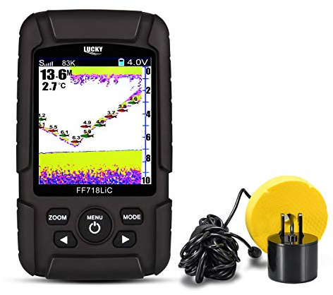 LUCKY Détecteur de Poissonécran LCD couleur de 7,1 cm Portable 200 kHz/83khz double fréquence Sonar 100 m Profondeur de détection Finder