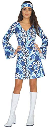 MAYLYNN Hippie Kleid Kostüm Damen Zoe 60er 70er Jahre, Größe M
