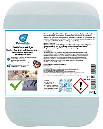 KaiserReinTextil-Grundreiniger Starker Sprühextraktionsreiniger 10 L Teppichreiniger Polsterreiniger Textilreiniger flüssig Konzentrat für Teppichböden, Polsterbezüge, Auto, Textil