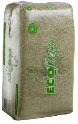 Ecoflax Litière en Paille de Lin pour Chevaux, Poulets et Lapins | Fond pour Chevaux - Sac de 120 Litres / 20 kg
