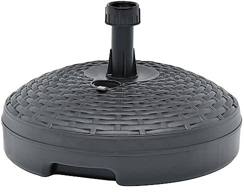 vidaXL Base per ombrellone, ricaricabile, sabbia/acqua, patio, supporto per ombrello, decorazione fusa, parasole per esterni, terrazza, rattan, plastica, grigio, 20 litri