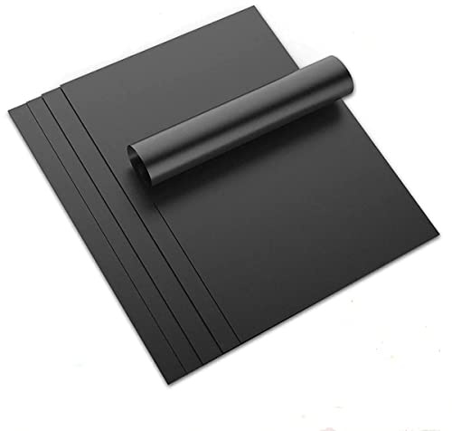 Inanhoo BBQ Grill Mats, Non Stick BBQ Baking Mats, Reusable and Easy to Clean, Heat Resistant, 15.75 x 13 Inch, Black, Set of 5