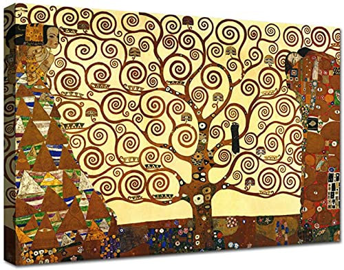GENERICO Quadri Moderni Soggiorno XXL Albero della Vita 100x70 cm Klimt Quadro su Tela