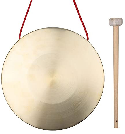 Btuty 22 cm Hand-Gong-Becken Messing Kupfer Kapelle Opera Percussion Instrumente mit rundem Spielhammer
