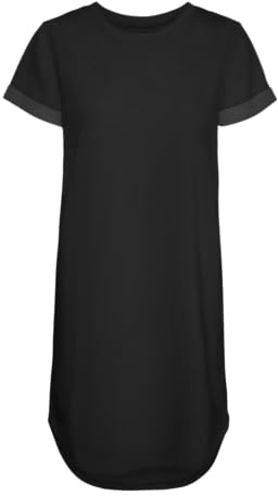 Vero Moda Vmsashamilla SS Sweat Dress Noos Robe, Noir, L Femme