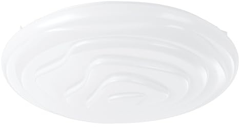 EGLO LED Deckenleuchte Battistona mit Fernbedienung | dimmbare Deckenlampe mit Dekor, Lampe Decke aus Kunststoff und Metall in weiß, Deckenbeleuchtung warmweiß-kaltweiß, Ø 38 cm
