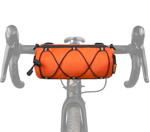 Rhinowalk Bolsa para manillar de bicicleta con correa para colgar al hombro, para bicicleta de carretera, de montaña y para viajes, Naranja