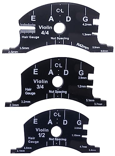 TUOREN 1/2 3/4 4/4 Violin Bridge Fingerboard Template Repair Reference Tool Violin Making Tools 3pcs