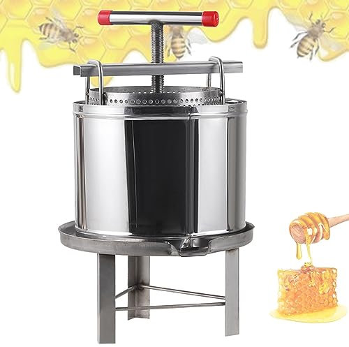 SACLMD Honigschleuder aus Edelstahl,Manuelle Honigpresse,Große Honigpresse,Honigschleuder,Imker und Bienenzüchter Zubehör