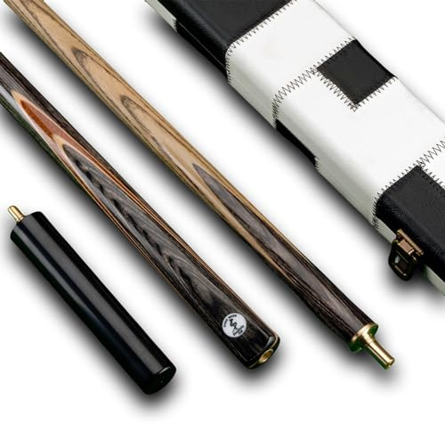 Sinsilvie 3/4 Jointed 57 Snooker Pool Cue with Cue Case and Extension,9.5mm Cup tip.Rosewood,Blackwood or Technology wood