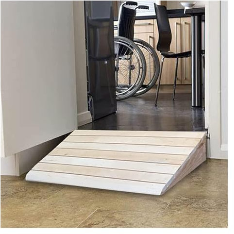 OXOAMP Rampen Rollstuhlrampe, robuste Rollstuhlrampe aus massivem Holz, rutschfeste Schwellenrampe, Heimeingangstür, Rollerrampe (Size : 14cm (5 1/2in))