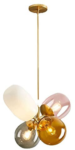 LUOYAOB Modern Pendelleuchte Bunte Glasballon-Pendelleuchte, moderner Globus, Glas-Deckenleuchter, kreatives Kunstdekor, Unterputz-Hängelampe for Kinderzimmer, Schlafzimmer, Restaurant, Wohnzimmer