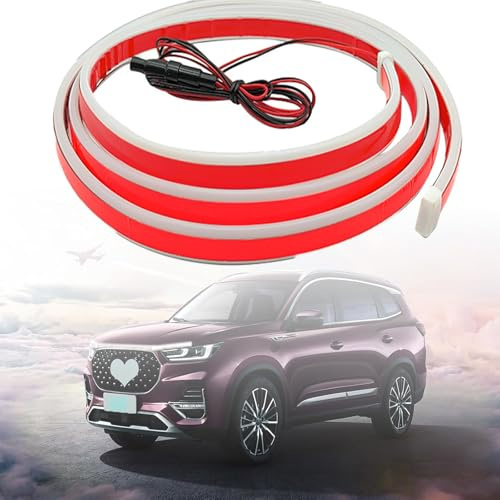 Guozyly Auto Tagfahrlicht, 180cm Auto Motorhaube Lichtstreifen Waterproof Streifen Licht, 12V LED lightbar Flexible Waterproof Streifen Licht (A- 180 cm)