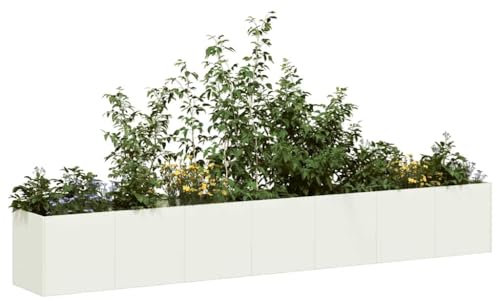 Xichuzi Jardinera de Acero Laminado en frío Blanco 280x40x40 cm, Huerto Urbano Terraza, Jardineras Exterior, Jardineria Maceteros, Mesa De Cultivo, Huerto En Casa - 860690