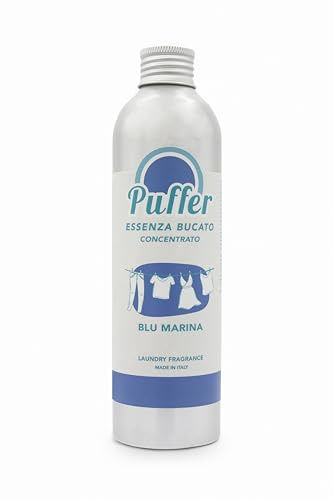 Green Puffer Essence de lessive concentrée multi-usages, essence parfum lessive longue durée, super concentré pour machine à laver. Fabriqué en Italie (250 ml) (bleu marine)