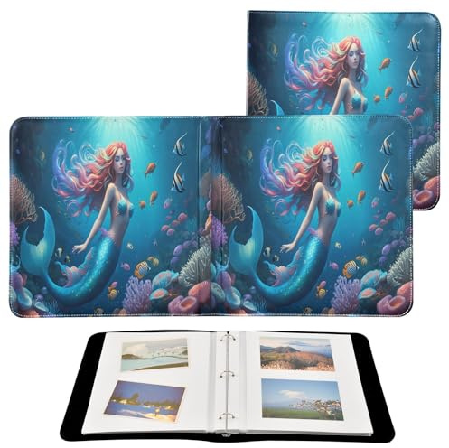 JUMBEAR Álbum de fotos grande autoadhesivo con 20 páginas, álbum de recortes para boda, familia, bebé, vacaciones, hermosa sirena