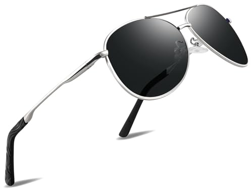 Sonnenbrille Herren Damen Polarisiert Vintage Schwarz Pilotenbrille Unisex
