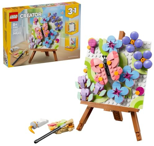 LEGO Creator 3en1 Pintura Decorativa de Arte Floral - Juguete de Construcción Transformable en Marco de Fotos y Cuadro de Flamenco - Decoración Floral - Regalo para Niñas y Niños de 8+ Años - 31390
