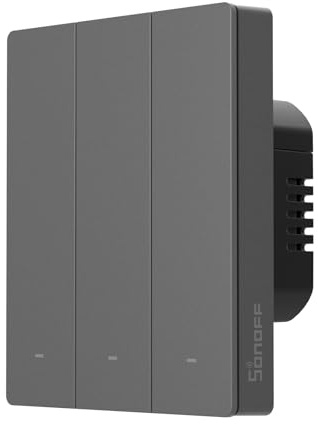 SONOFF M5 Matter Smart Lichtschalter mit 2.4GHz WLAN, 3-fach Wippschalter mit Timer & Sprachsteuerung, Kompatibel mit Matter, Alexa & Google Home, Neutralleiter erforderlich (Typ 80)