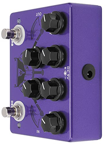ZAWELIYO Gitarreffektpedal, Kompakt Lila Reverb och Digital Fördröjningskombination för Musiker, 2 i 1, Enkel Installation
